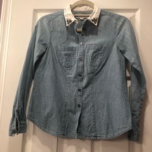 Loft Chambray Embellished Shirt